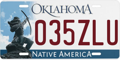 OK license plate 035ZLU