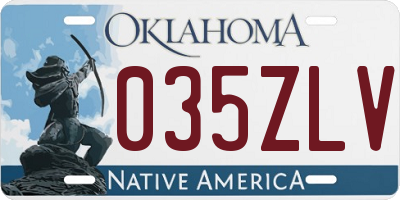 OK license plate 035ZLV