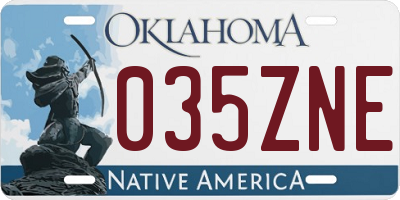 OK license plate 035ZNE