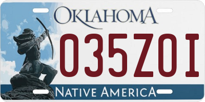 OK license plate 035ZOI