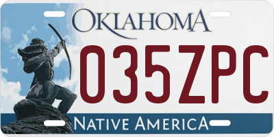 OK license plate 035ZPC