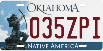 OK license plate 035ZPI