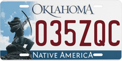 OK license plate 035ZQC