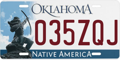 OK license plate 035ZQJ