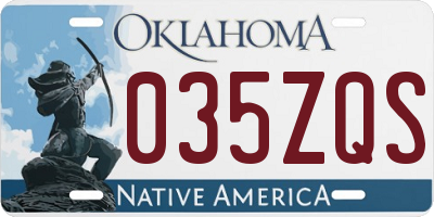 OK license plate 035ZQS