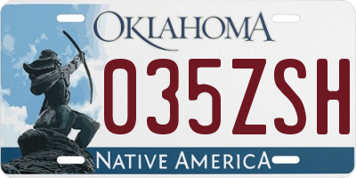 OK license plate 035ZSH