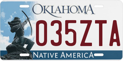 OK license plate 035ZTA