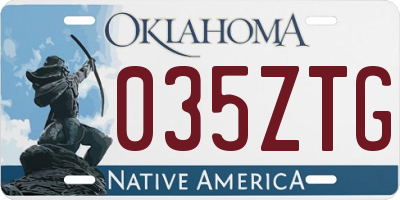 OK license plate 035ZTG