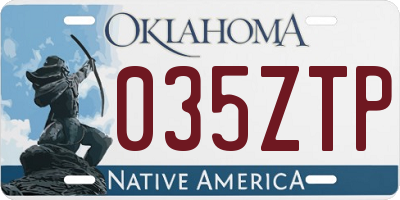 OK license plate 035ZTP