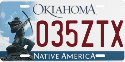 OK license plate 035ZTX
