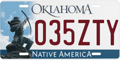 OK license plate 035ZTY