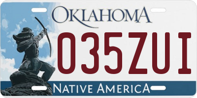 OK license plate 035ZUI