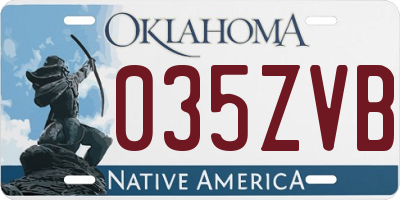 OK license plate 035ZVB