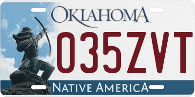 OK license plate 035ZVT