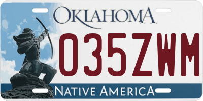OK license plate 035ZWM
