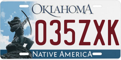 OK license plate 035ZXK