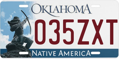 OK license plate 035ZXT