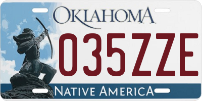 OK license plate 035ZZE