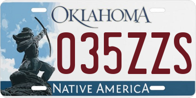 OK license plate 035ZZS