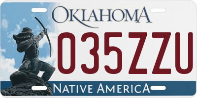 OK license plate 035ZZU