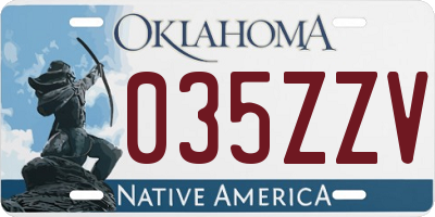 OK license plate 035ZZV