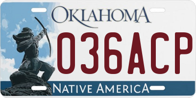 OK license plate 036ACP