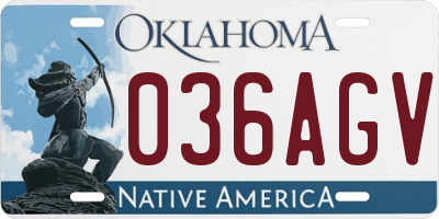 OK license plate 036AGV