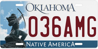 OK license plate 036AMG