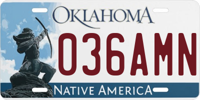 OK license plate 036AMN