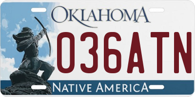 OK license plate 036ATN