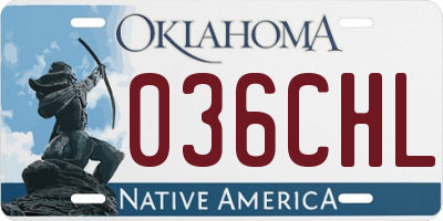 OK license plate 036CHL