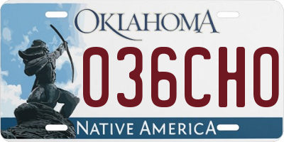 OK license plate 036CHO
