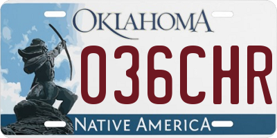OK license plate 036CHR