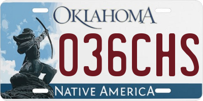 OK license plate 036CHS