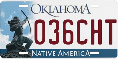 OK license plate 036CHT