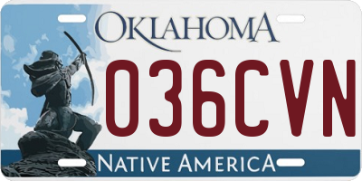 OK license plate 036CVN