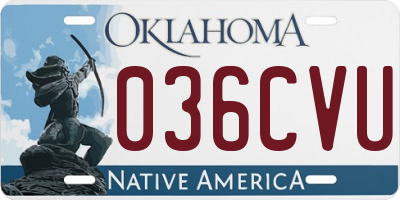 OK license plate 036CVU