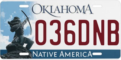 OK license plate 036DNB