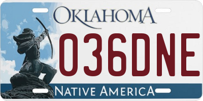 OK license plate 036DNE
