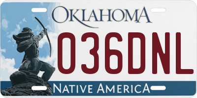 OK license plate 036DNL