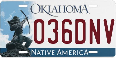 OK license plate 036DNV