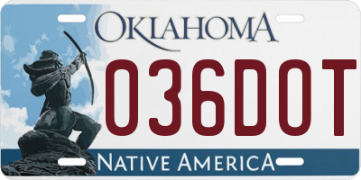 OK license plate 036DOT