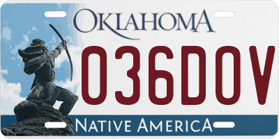 OK license plate 036DOV