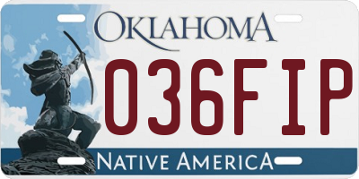 OK license plate 036FIP