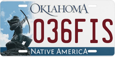 OK license plate 036FIS