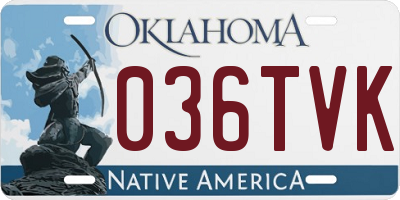 OK license plate 036TVK