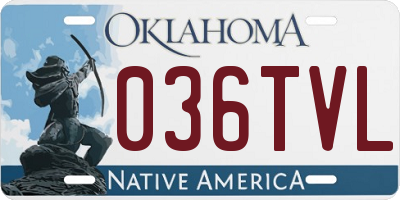 OK license plate 036TVL