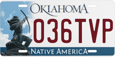 OK license plate 036TVP