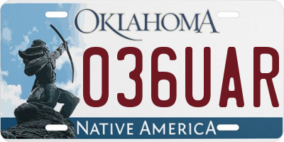 OK license plate 036UAR