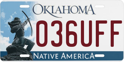 OK license plate 036UFF